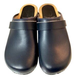 Vollsjö Original Swedish Design Navy Blue Backless Clogs Size 37 EU 6.5 US
